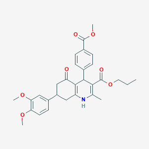 Propyl 7-(3,4-dimethoxyphenyl)-4-[4-(methoxycarbonyl)phenyl]-2-methyl-5-oxo-1,4,5,6,7,8-hexahydro-3-quinolinecarboxylate