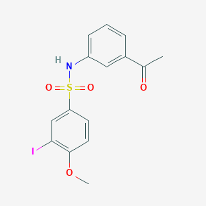 molecular formula C15H14INO4S B4193253 N-(3-acetylphenyl)-3-iodo-4-methoxybenzenesulfonamide 