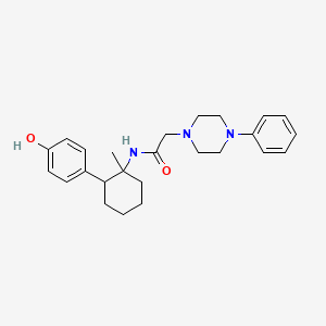 molecular formula C25H33N3O2 B4193266 N-[2-(4-hydroxyphenyl)-1-methylcyclohexyl]-2-(4-phenyl-1-piperazinyl)acetamide 