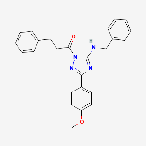molecular formula C25H24N4O2 B4193268 N-benzyl-3-(4-methoxyphenyl)-1-(3-phenylpropanoyl)-1H-1,2,4-triazol-5-amine 
