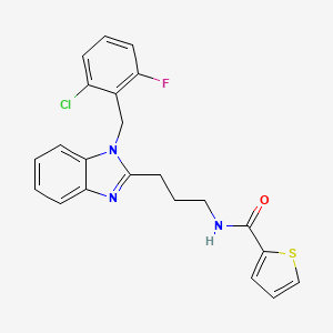 molecular formula C22H19ClFN3OS B4193283 N-{3-[1-(2-chloro-6-fluorobenzyl)-1H-benzimidazol-2-yl]propyl}-2-thiophenecarboxamide 