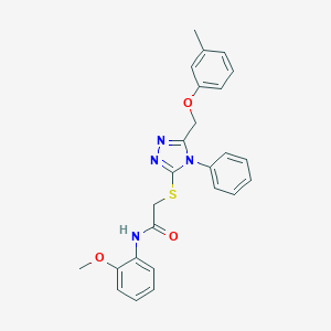 N-(2-methoxyphenyl)-2-({5-[(3-methylphenoxy)methyl]-4-phenyl-4H-1,2,4-triazol-3-yl}sulfanyl)acetamide