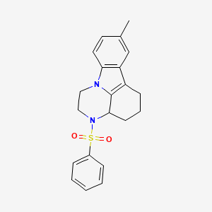 molecular formula C21H22N2O2S B4193290 8-methyl-3-(phenylsulfonyl)-2,3,3a,4,5,6-hexahydro-1H-pyrazino[3,2,1-jk]carbazole 