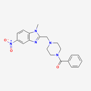 molecular formula C20H21N5O3 B4193298 2-[(4-benzoyl-1-piperazinyl)methyl]-1-methyl-5-nitro-1H-benzimidazole 