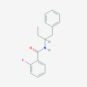 molecular formula C17H18FNO B4193315 N-(1-benzylpropyl)-2-fluorobenzamide 