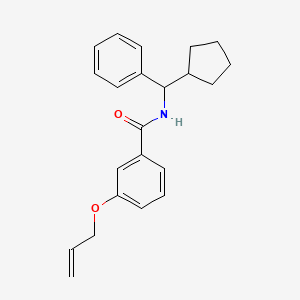 molecular formula C22H25NO2 B4193344 3-(allyloxy)-N-[cyclopentyl(phenyl)methyl]benzamide 