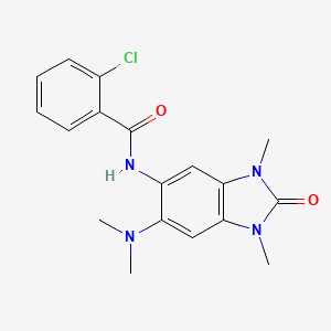 molecular formula C18H19ClN4O2 B4193346 2-chloro-N-[6-(dimethylamino)-1,3-dimethyl-2-oxo-2,3-dihydro-1H-benzimidazol-5-yl]benzamide 