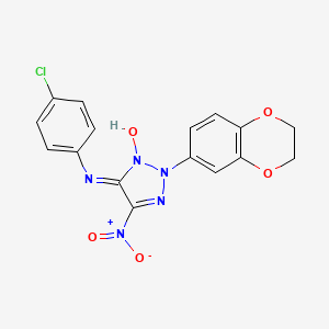 molecular formula C16H12ClN5O5 B4193383 N-(4-chlorophenyl)-2-(2,3-dihydro-1,4-benzodioxin-6-yl)-5-nitro-2H-1,2,3-triazol-4-amine 3-oxide 
