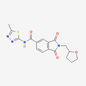 molecular formula C17H16N4O4S B4193402 N-(5-methyl-1,3,4-thiadiazol-2-yl)-1,3-dioxo-2-(tetrahydro-2-furanylmethyl)-5-isoindolinecarboxamide 