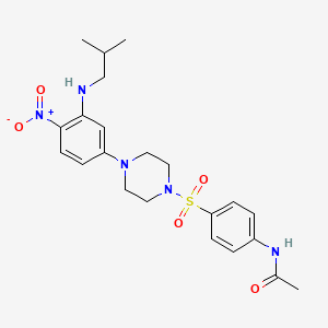 molecular formula C22H29N5O5S B4193405 N-[4-({4-[3-(isobutylamino)-4-nitrophenyl]-1-piperazinyl}sulfonyl)phenyl]acetamide 