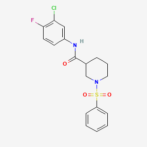 N-(3-chloro-4-fluorophenyl)-1-(phenylsulfonyl)-3-piperidinecarboxamide