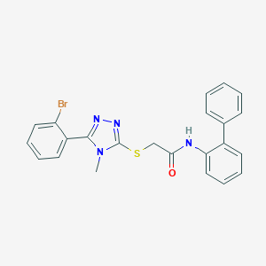 molecular formula C23H19BrN4OS B419342 N-[1,1'-biphenyl]-2-yl-2-{[5-(2-bromophenyl)-4-methyl-4H-1,2,4-triazol-3-yl]sulfanyl}acetamide 