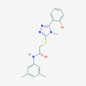 molecular formula C19H19BrN4OS B419343 2-{[5-(2-bromophenyl)-4-methyl-4H-1,2,4-triazol-3-yl]sulfanyl}-N-(3,5-dimethylphenyl)acetamide 
