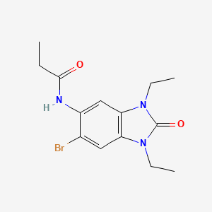 molecular formula C14H18BrN3O2 B4193468 N-(6-bromo-1,3-diethyl-2-oxo-2,3-dihydro-1H-benzimidazol-5-yl)propanamide 