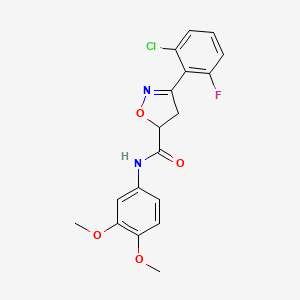 3-(2-chloro-6-fluorophenyl)-N-(3,4-dimethoxyphenyl)-4,5-dihydro-5-isoxazolecarboxamide