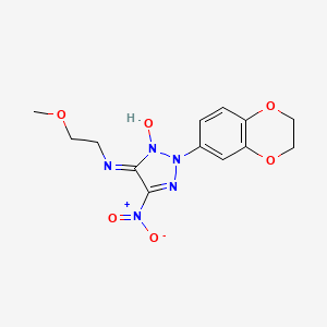 molecular formula C13H15N5O6 B4193508 2-(2,3-dihydro-1,4-benzodioxin-6-yl)-N-(2-methoxyethyl)-5-nitro-2H-1,2,3-triazol-4-amine 3-oxide 