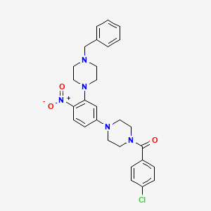 1-benzyl-4-{5-[4-(4-chlorobenzoyl)-1-piperazinyl]-2-nitrophenyl}piperazine