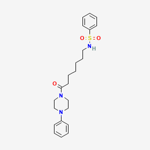 molecular formula C23H31N3O3S B4193522 N-[7-oxo-7-(4-phenyl-1-piperazinyl)heptyl]benzenesulfonamide 