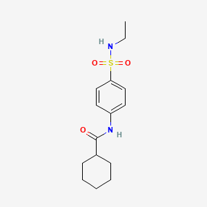 molecular formula C15H22N2O3S B4193549 N-{4-[(ethylamino)sulfonyl]phenyl}cyclohexanecarboxamide 