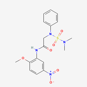 molecular formula C17H20N4O6S B4193552 N~2~-[(dimethylamino)sulfonyl]-N~1~-(2-methoxy-5-nitrophenyl)-N~2~-phenylglycinamide 