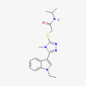 molecular formula C18H23N5OS B4193565 2-{[5-(1-ethyl-1H-indol-3-yl)-4-methyl-4H-1,2,4-triazol-3-yl]thio}-N-isopropylacetamide 