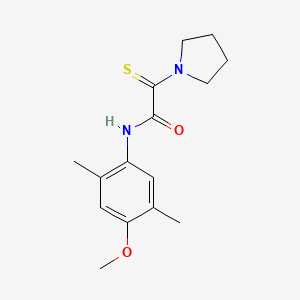 molecular formula C15H20N2O2S B4193579 N-(4-methoxy-2,5-dimethylphenyl)-2-(1-pyrrolidinyl)-2-thioxoacetamide 