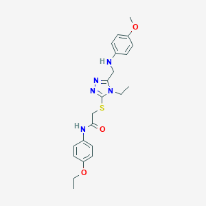 N-(4-ethoxyphenyl)-2-({4-ethyl-5-[(4-methoxyanilino)methyl]-4H-1,2,4-triazol-3-yl}sulfanyl)acetamide