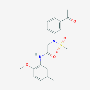 molecular formula C19H22N2O5S B4193591 N~2~-(3-acetylphenyl)-N~1~-(2-methoxy-5-methylphenyl)-N~2~-(methylsulfonyl)glycinamide 