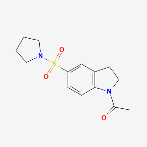 molecular formula C14H18N2O3S B4193592 1-acetyl-5-(1-pyrrolidinylsulfonyl)indoline 