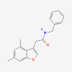 molecular formula C19H19NO2 B4193614 N-benzyl-2-(4,6-dimethyl-1-benzofuran-3-yl)acetamide 