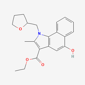 molecular formula C21H23NO4 B4193622 ethyl 5-hydroxy-2-methyl-1-(tetrahydro-2-furanylmethyl)-1H-benzo[g]indole-3-carboxylate 