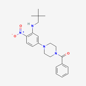molecular formula C22H28N4O3 B4193627 5-(4-benzoyl-1-piperazinyl)-N-(2,2-dimethylpropyl)-2-nitroaniline 