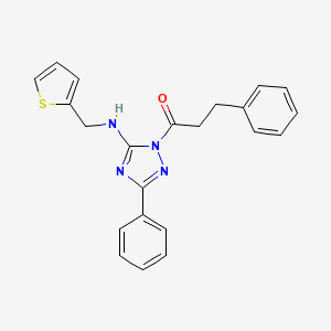molecular formula C22H20N4OS B4193634 3-phenyl-1-(3-phenylpropanoyl)-N-(2-thienylmethyl)-1H-1,2,4-triazol-5-amine 