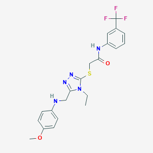 2-({4-ethyl-5-[(4-methoxyanilino)methyl]-4H-1,2,4-triazol-3-yl}sulfanyl)-N-[3-(trifluoromethyl)phenyl]acetamide