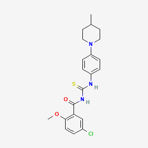 5-chloro-2-methoxy-N-({[4-(4-methyl-1-piperidinyl)phenyl]amino}carbonothioyl)benzamide