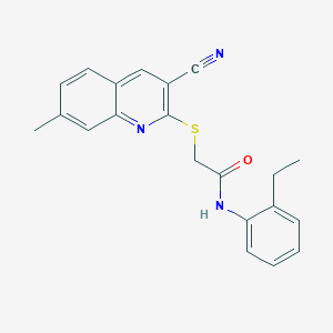 2-(3-cyano-7-methylquinolin-2-yl)sulfanyl-N-(2-ethylphenyl)acetamide