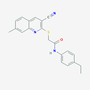 2-(3-cyano-7-methylquinolin-2-yl)sulfanyl-N-(4-ethylphenyl)acetamide