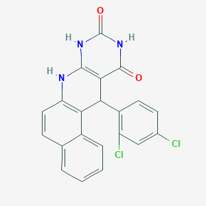 molecular formula C21H13Cl2N3O2 B4193678 12-(2,4-dichlorophenyl)-8,12-dihydrobenzo[f]pyrimido[4,5-b]quinoline-9,11(7H,10H)-dione 
