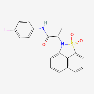 molecular formula C19H15IN2O3S B4193727 2-(1,1-dioxido-2H-naphtho[1,8-cd]isothiazol-2-yl)-N-(4-iodophenyl)propanamide 