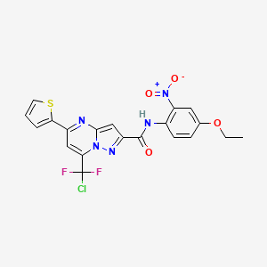 molecular formula C20H14ClF2N5O4S B4193733 7-[chloro(difluoro)methyl]-N-(4-ethoxy-2-nitrophenyl)-5-(2-thienyl)pyrazolo[1,5-a]pyrimidine-2-carboxamide 