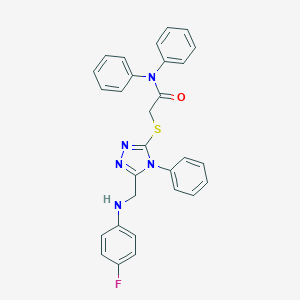 molecular formula C29H24FN5OS B419374 2-({5-[(4-fluoroanilino)methyl]-4-phenyl-4H-1,2,4-triazol-3-yl}sulfanyl)-N,N-diphenylacetamide 