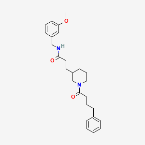 molecular formula C26H34N2O3 B4193740 N-(3-methoxybenzyl)-3-[1-(4-phenylbutanoyl)-3-piperidinyl]propanamide 