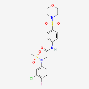 molecular formula C19H21ClFN3O6S2 B4193746 N~2~-(3-chloro-4-fluorophenyl)-N~2~-(methylsulfonyl)-N~1~-[4-(4-morpholinylsulfonyl)phenyl]glycinamide 
