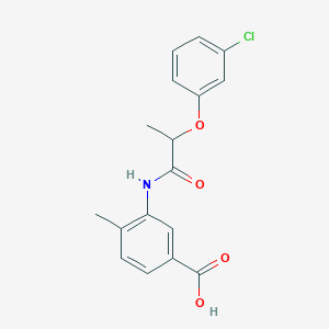 molecular formula C17H16ClNO4 B4193753 3-{[2-(3-chlorophenoxy)propanoyl]amino}-4-methylbenzoic acid 