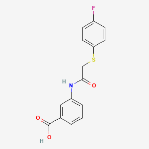 molecular formula C15H12FNO3S B4193772 3-({[(4-fluorophenyl)thio]acetyl}amino)benzoic acid 