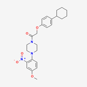 1-[(4-cyclohexylphenoxy)acetyl]-4-(4-methoxy-2-nitrophenyl)piperazine