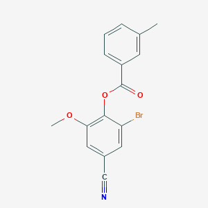 molecular formula C16H12BrNO3 B4193781 2-bromo-4-cyano-6-methoxyphenyl 3-methylbenzoate 