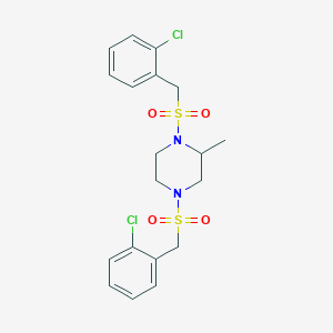 molecular formula C19H22Cl2N2O4S2 B4193797 1,4-bis[(2-chlorobenzyl)sulfonyl]-2-methylpiperazine 