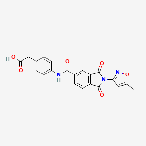 molecular formula C21H15N3O6 B4193819 [4-({[2-(5-methyl-3-isoxazolyl)-1,3-dioxo-2,3-dihydro-1H-isoindol-5-yl]carbonyl}amino)phenyl]acetic acid 