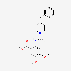 molecular formula C23H28N2O4S B4193841 methyl 2-{[(4-benzyl-1-piperidinyl)carbonothioyl]amino}-4,5-dimethoxybenzoate 